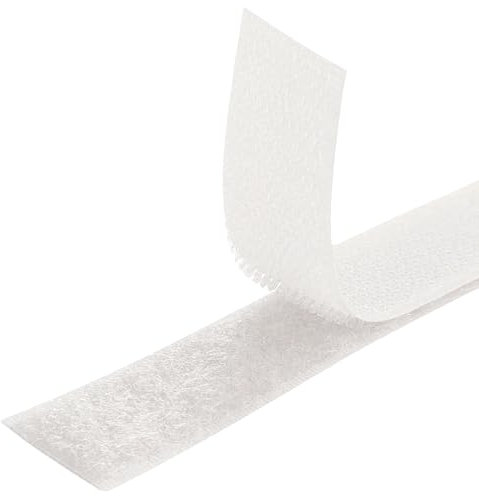 MARARDI Belcro [Blanco] Cinta de Gancho y Bucle para Coser Doble Cara [1 Metro x 30 mm] Hook y Loop [NO ADHESIVO] Tira Extra Fuerte y Resistente para Costura Ropa Manualidades Bricolaje