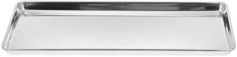 Milisten Stainless Steel Compartment Tray Rectangle Silver Serving Tray Easy to Clean Vintage Steel Plate