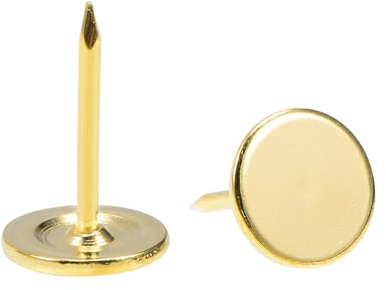QUARKZMAN 30 Pz Chiodini per Tappezzeria, Testa Piatta da 11mmx17mm per Mobili Decorativi, Chiodi per Mobili per divani e Testiere, Oro