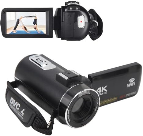 Dpofirs Caméscope Vidéo 56M 4K avec Télécommande, Vision Nocturne IR, Zoom 18X, écran Tactile IPS 3,0 Pouces, Caméra Vlog, Youtube Portable Compact pour la Photographie