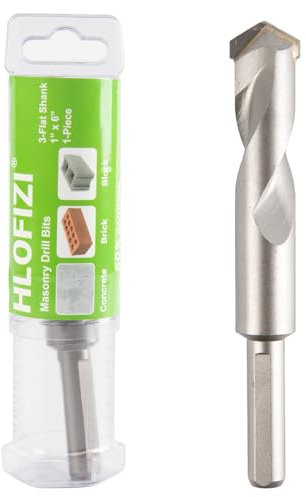 HLOFIZI 1 x 6 Masonry Drill Bits 1 inch Concrete Drill Bits Carbide Tipped Hammer Drill Bit, for Cement, Brick, Stone, Block, 1 Pack