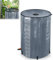 YRHome 200 Liter Faltbar Regentonne Regenwassertonne Regenwassertank mit Überlaufschutz Regenwassertonne Regenfass Wassertank Gartenbewässerung UV-stabil rostfrei Anthrazit mit Skala