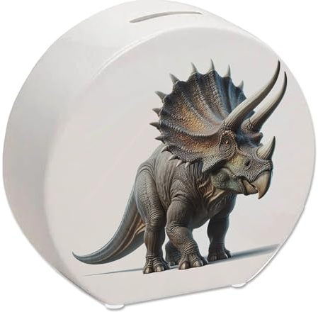 Triceratops Spardose Dinosaurier Sparschwein Prähistorische Triceratops Figur Urzeit Schatz für Kinder Trias-Jurassic-Kreidezeit Horn Design