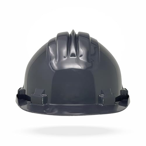TAMS® Bauhelm mit Drehverschluss EN 397 Sicherheitshelm Schutzhelm Bauarbeiterhelm Helm 54-61 cm Blau, Gelb, Grün, Grau, Rot, Weiß, Orange (Grau)
