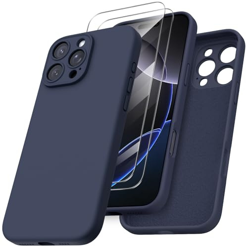 ORNARTO Cover per iPhone 16 Pro Max Silicone,Antiurto,Deep Blu