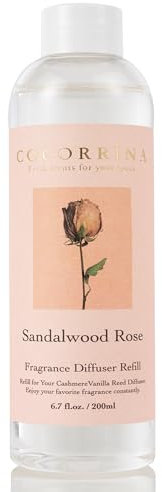COCORRÍNA Raumduft Nachfüller 200ml, Sandalwood Rose, Langanhaltender Duft mit natürlichen ätherischen Ölen, Erfrischender und beruhigender Raumduft für für Wohnzimmer, Schlafzimmer und Badezimmer