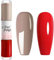 Red Nail Varnish Milk Tea Color Polish, Double-Head, Long-Lasting Quick Dry, Water Based No UV for Women Home DIY Nail Art (Red+Milk Tea, 10ML)