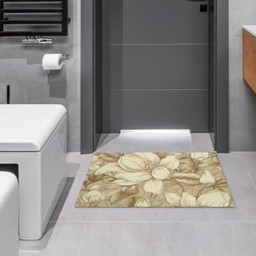 Fußmatte für drinnen und draußen, rutschfest, für Eingang, Innenbereich, Terrassenteppich, 40,6 x 61 cm, Beige und Cremefarben