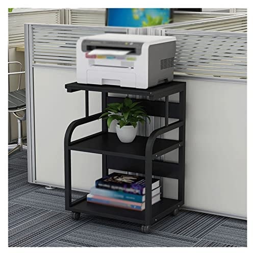 Druckerständer mit Rädern, mehrschichtiges Büro-Aktenregal, Faxgerät-Regal, Aufbewahrungsregal für Zuhause, Küche, Mikrowelle, Backofen, Grau, Drucker-Tischständer
