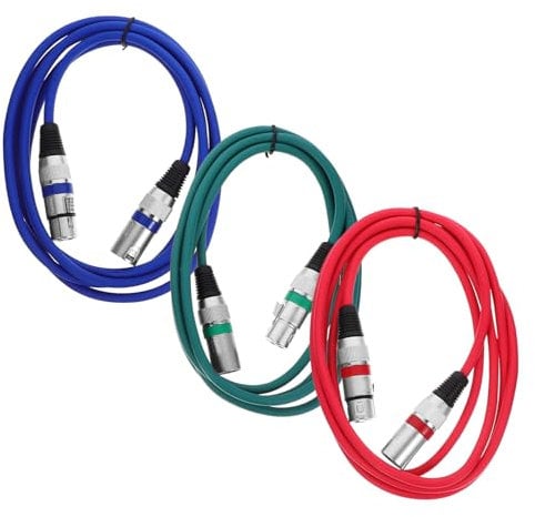 JOINPAYA 3pcs Pin Xlr to Xlr Microphone Cable Coiled Cable for Live Performances and Studio Use
