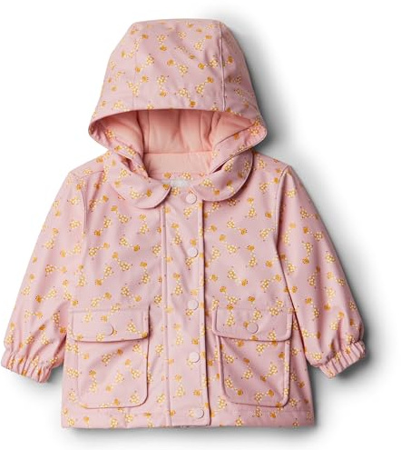 Amazon Essentials x Sofia Grainge Baby Mädchen Wasserabweisende Regenjacke, Hellrosa Giraffe, 12 Monate
