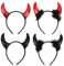 Meleager Teufelshörner Haarreif,Teufelshorn Haarbänder Rote + Schwarze,Halloween Haarreif,Kopfschmuck für Halloween,Cosplay, Fasching Party für Kinder Damen Herren