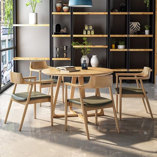 Modernes rundes Esstisch-Set mit vier Stühlen für Büro, Empfangsraum, Club und Verhandlungstisch, bunte Möbel für Konferenzraum, Kaffee, Küche, 80 cm Größe
