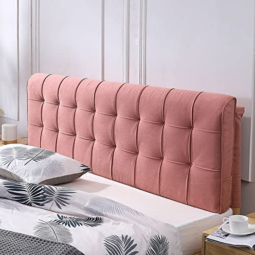 Couvre-tête de lit épais lavable pour lit king size, double, simple, housse de protection anti-poussière pour têtes de lit en bois, cuir, métal, décoration tendance rose, 190 x 58 cm
