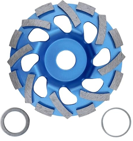 Xerteam Meule Diamantée 125 x 22,2 mm, Double Rangée Disque Diamant 125 Disque Poncage Beton pour Béton, Pierre, Granit, Maçonnerie, avec Adaptateurs d'arbre de 16 mm et 20 mm