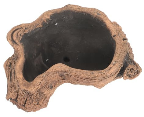 Gatuida Retro Tree Root Flower Pot Cement Planter Imitation Wood Stump Planting Pot for Succulents Decoration for Home Office and Balcony