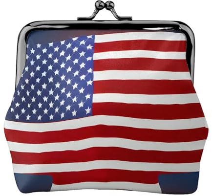 Petit kit de voyage avec motif drapeau américain et pochette compacte pour camping, aventures et excursions de pêche, noir, One Size, Art déco