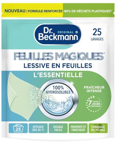 DR BECKM. – Lessive en Feuilles Ultra Pratique, Parfum Fraîcheur Intense, Pack 25 Feuilles - Lot de 3 - vendu par Lot
