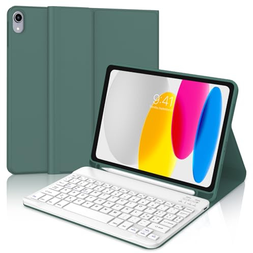 JADEMALL Tastiera per iPad 11 Generazione A16 11 2025/10 Generazione 10.9 2022, Italiano QWERTY Tastiera Bluetooth Staccabile per iPad A16 11/10 Generazione 2025/2022, Verde Scuro