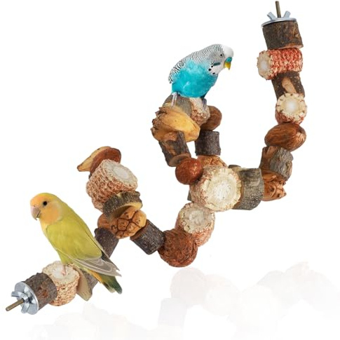 Sitzstangen für Vögel, Vogelspielzeug Natürliches Kauspielzeug Papagei Vogelschaukel Holz Block Sitzstangen für Wellensittiche Nymphensittich (80cm)