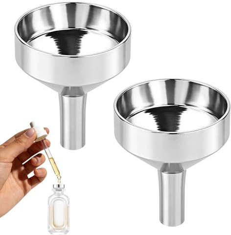 Trichter Klein aus Edelstahl, 2 Stück | Mini Funnel für Küche, Für Kosmetik, Für Flüssigkeiten, Präzises Umfüllen