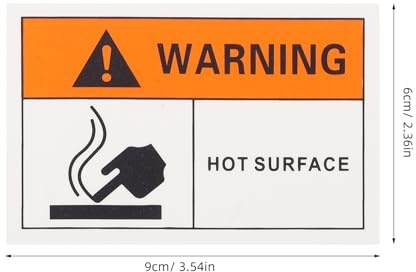 Zerodeko Hot Surface Warning Sign Self-adhesive Safety Labels for Industrial Equipment – Caution Do Not Touch Stickers for High Temperature Surfaces, Sturdy Plastic Warning Signs
