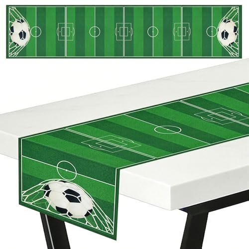 Fußball Tischläufer, Football Table Runner, Fussball Tischdecke, Fußballtischdecke für Küche Esstisch Dekoration Urlaub Party Dekor(40*180cm)
