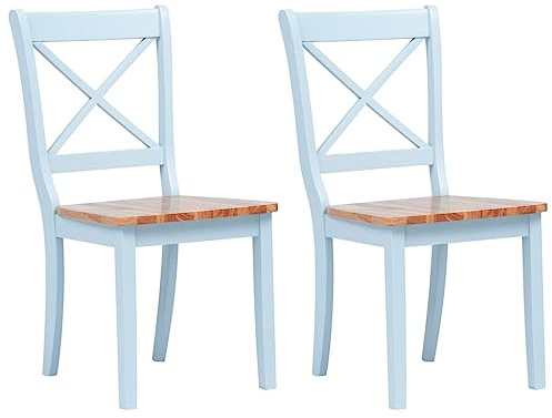 Mhdvray 2er Set Esszimmerstühle Grau Natur Küchenstühle aus Massivholz Kautschukbaum Modernes Design Holzstühle für Esszimmer und Küche Ergonomisch Stabil Belastbar bis 110kg