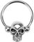 Piercingfaktor Universal Piercing Ring BCR Hufeisen mit Totenkopf Lippenpiercing Nasenpiercing Ohrpiercing Tragus Helix Intimpiercing Horseshoe 1,6mm x 12mm x 4mm