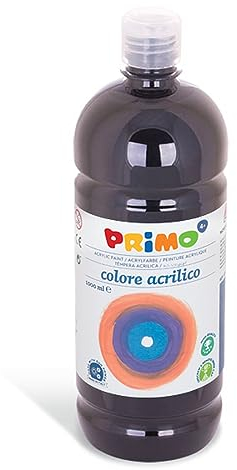 PRIMO 404TA1000800 1000 ml, Acrylfarbe, schwarz, Acrylfarben (Schwarz, Flasche, CE, 1000 ml)