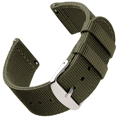 Archer Watch Straps - Premium-Uhrenarmbänder aus Nylon mit Schnellverschluss (Olivgrün, 20mm)