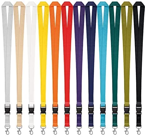 Kandinsky 25 Stück Oeko-Tex 25mm Schlüsselbänder Lanyards, Schwarz, 90cm mit Steckschnalle, geeignet für Messen, Events und Veranstaltungen ideal für Ausweishüllen Skipass