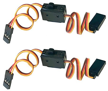 VUNIVERSUM 2X Stück Premium Schalterkabel Power Schalter Kabel JR BEC Stecker auf Buchse RX An/Aus ON/Off RC Powerschalter für Servo Empfänger Lipo Akku Modellbau