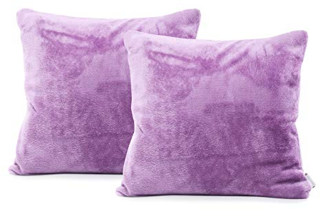 DecoKing 57605 2tlg 2 Kissenbezüge 45x45 cm Mikrofaser Reißverschluss Fleece Kissenhüllen lila Mic