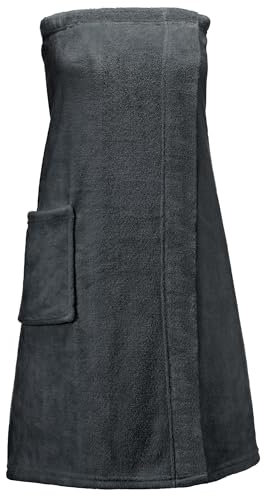 CelinaTex Happyfun Kilt lang S/M 76 x 150 cm anthrazit Mikro-Flanell Saunakilt Mikrofaser Saunasarong