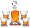 5-tlg Whisky-Set Karaffe Trinkgläser - Geschenk-Set aus Glas - Whiskey Dekanter 800ml mit 4 Whiskygläser 300ml für Rum, Scotch, Cognac - Männer Geschenk - mit Geschenkbox