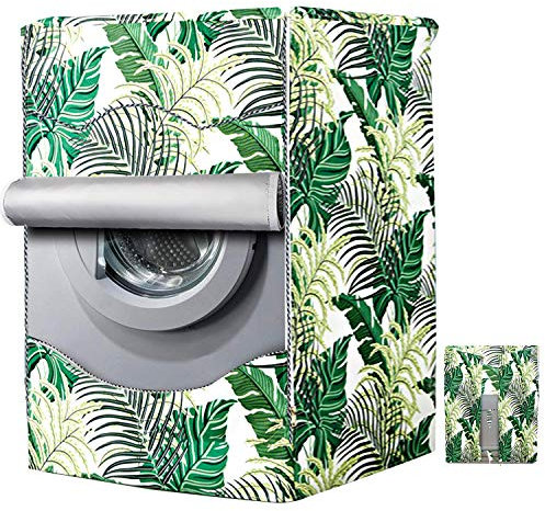 Mr. You Coprilavatrice per Esterni per Le lavatrici con Aperture Anteriori Impermeabile Anti-Spruzzi e Anti Sunlight Lavatrice Copertura Copertura per Lavatrice per Esterno(Green Field,60×60×85cm)