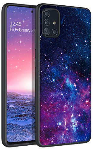 BENTOBEN für Samsung Galaxy A51 Hülle, Handyhülle Samsung Galaxy A51 Case Slim leicht dünn Nebula Pattern Muster PC Schale mit TPU Bumper Kratzfest Schutzhülle Hülle für Samsung Galaxy A51 Lila
