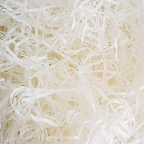 Emartbuy 1000 Grams / 1 Kg Shredded Paper, Ideal for Gift Decoration, Hamper Filling and Gift Packaging - Cream