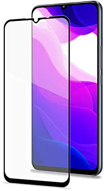 Celly Protector de Pantalla 2D para Xiaomi Mi 10 Lite, Vidrio Cristal Templado Dureza 9H Antihuellas y Antiarañazos, Borde Negro