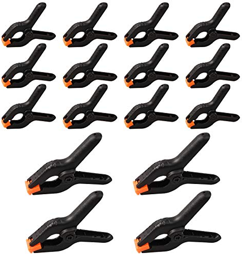16 Stück Nylon Federklemmen, A-förmige Holzbearbeitungshilfe Klemmen, Schwarze Kunststoff Clips für DIY-Projekte/Fotostudios/Kunst/Handwerk/Fotografie Hintergrund