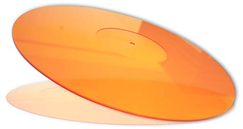 Mobile Pro Shop Acrylic Turntable Mat - Acrylic Slipmat for Vinyl LP Record Players - Improves Sound Quality & Provides Tighter Bass - Anti Static Platter mat (Orange_lit)