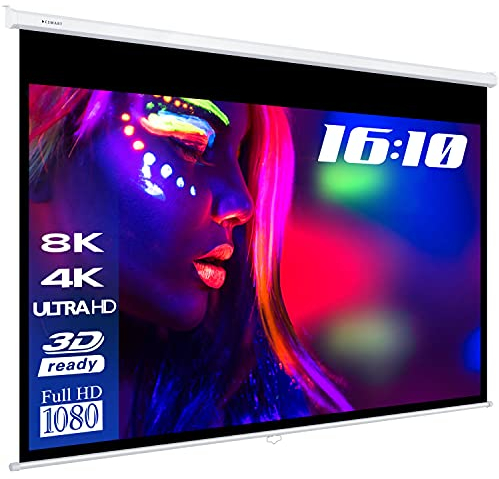 ESMART Professionale MIROLO Schermo di rollo manuale 259 x 162 cm (120) 16:10 | Schermo per proiezione proiettore home cinema Schermo per tende a rullo LCD LED