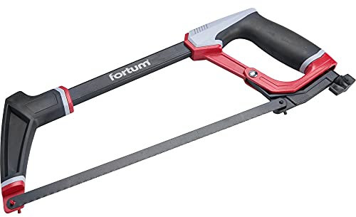 Fortum Metallsäge, Hand-Bügelsäge, 300mm, 45°/90°-Schnittwinkel, für Holz, Stahl, Metall, PVC