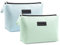 Kleine Kosmetiktasche MAANGE 2 Pcs Kleine Make up Tasche Tragbare Schminktasche wasserdichte PU Leder Make up Tasche mit Griff Vielseitige Reißverschlusstasche für Frauen (Grün + Blau)
