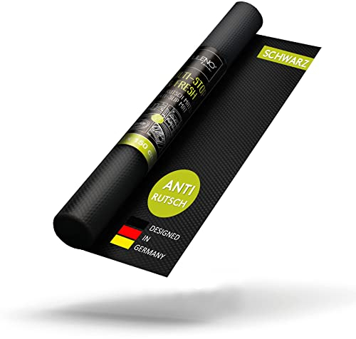 LILENO HOME Alfombrilla para cajones de 50 x 150 cm (negro), juego de 1 unidad, alfombrilla antideslizante para cajones para frigorífico, para cajones y cajones recortables como alfombrilla