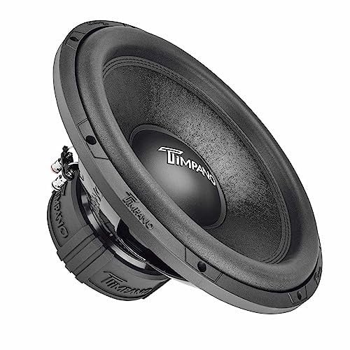 Timpano 15 Sub D4 1600 Watts Max Power Dual 4 Ohm, 15 Inch Car Subwoofer 16 mm Xmax, TPT-T1500-15 D4, 2.6 in Voice Coil, Double Stacked Magnet Sub Woofer for Car Audio Systems (Single)