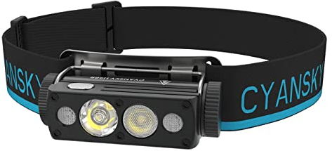 CYANSKY HS6R 1400 Lumen USB-C Rechargeable Headlamp with Spot Light, Flood Light, and Red Light, High CRI Head Torch, IP68 Waterproof Headlamps