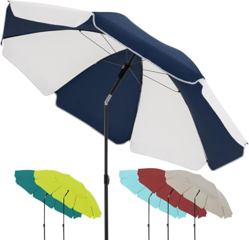 Derby Sonnenschirm, Strandschirm mit Mittelmast für Balkon, Garten & Strand – UV-Schutz, windstabil, tragbar