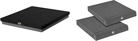 Auralex SUBDUDE_V2 II ISO Series Akustisch Entkoppelnd, 4,5 x 38 x 38 cm Schwarz/anthrazit & Adam Hall Stands PAD ECO 2 - Absorberplatte für Studio Monitor 265 x 330 mm